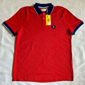 New Christian Lacroix Designer Men’s 100% Cotton Polo Shirt Size Large Baby Red